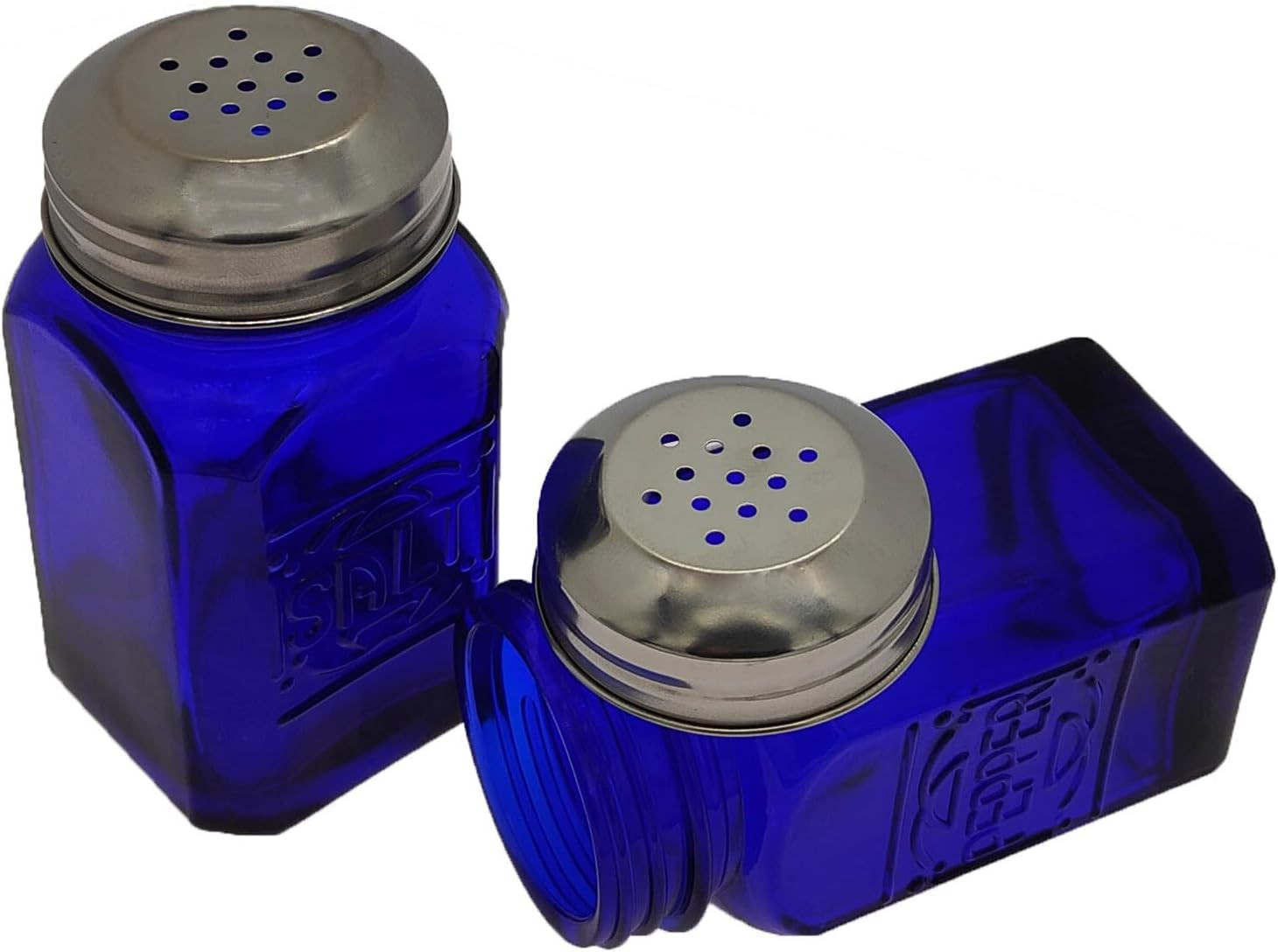 Vintage Salt and Pepper Shakers (Blue, Medium)