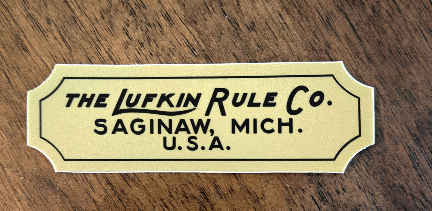 Micrometer Caliper Lufkin Vintage Style  Vinyl Sticker Saginaw over 3.5\
