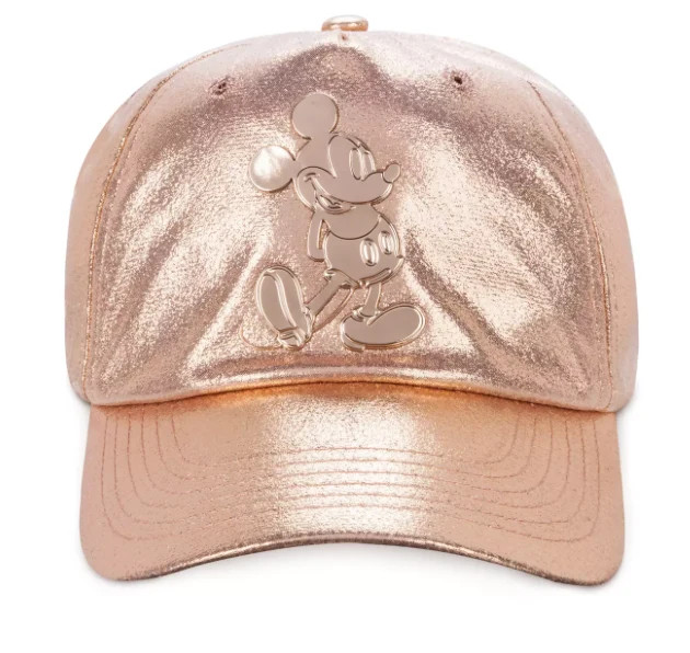 Disney Parks Mickey Mouse Rose Gold Metallic Baseball Cap Toddler Size NWT