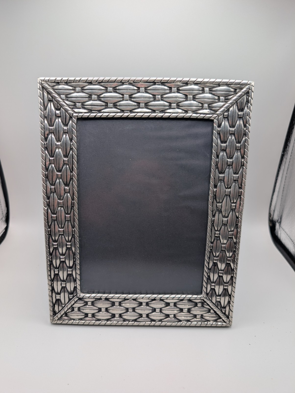Vintage Pierre Deux French Pewter Woven Basketweave Picture Frame 5x7