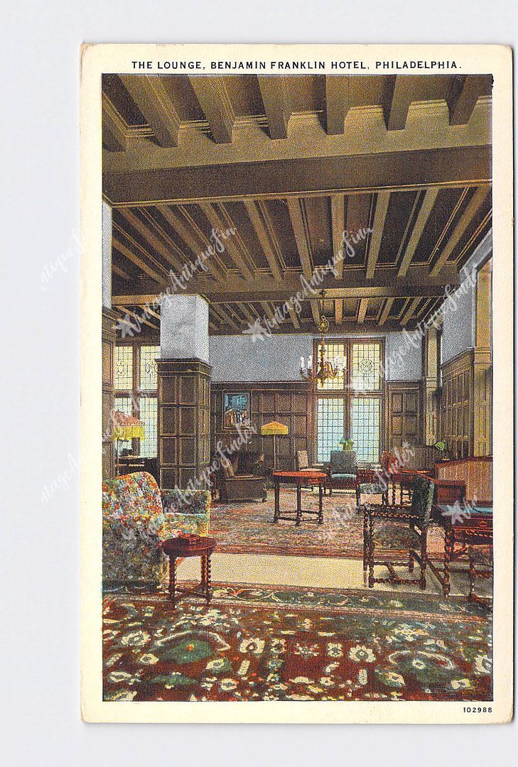 PPC Postcard PA Pennsylvania Philadelphia The Lounge Benjamin Franklin Hotel Int