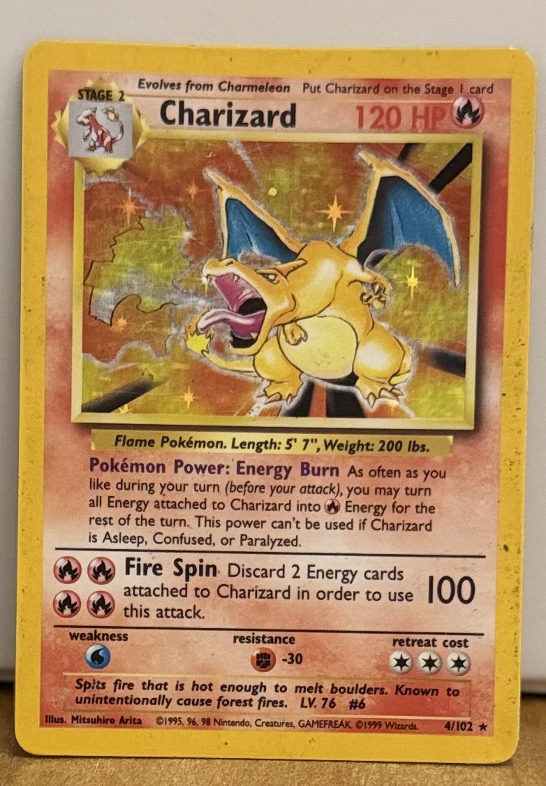 1999 Pokemon CHARIZARD  Holo 4/102 Base Set
