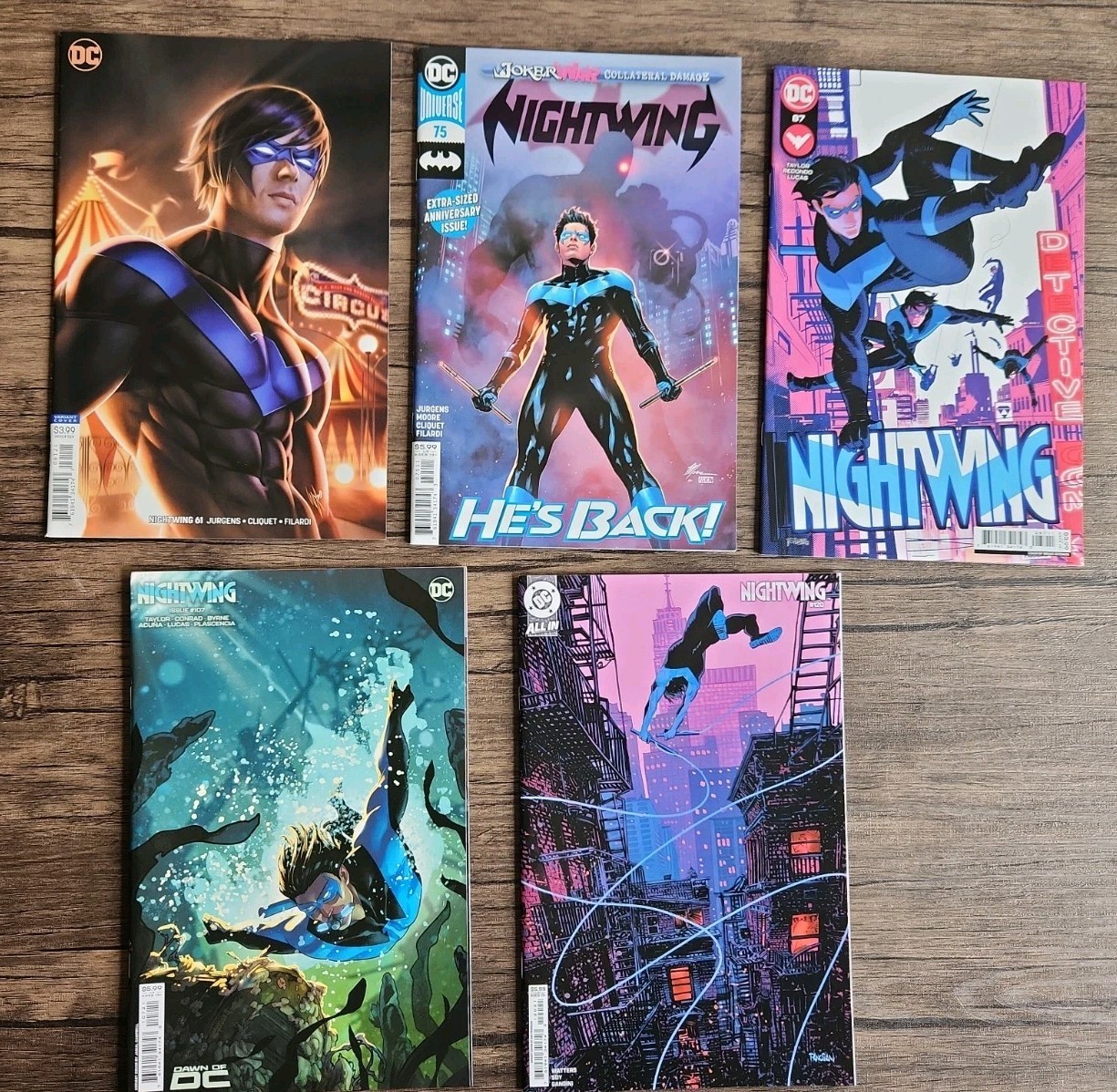 Nightwing Comic Lot #61, 75, 87, 107, 120 Variant Jamal Campbell Bruno Renondo