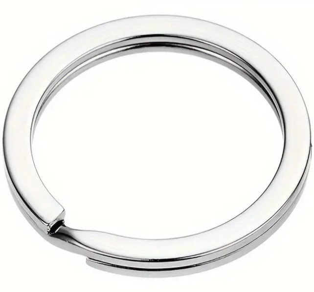 2pc Stainless Steel 30mm Flat Key Rings Silver Key Chain Split Key Ring 1.2