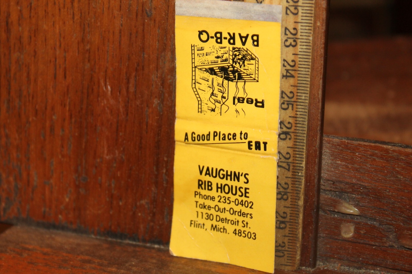 Vintage Matchbook Vaughn\'s Rib House Flint Michigan Vintage Matchbook Vaughn\'s Rib House Flint Michigan