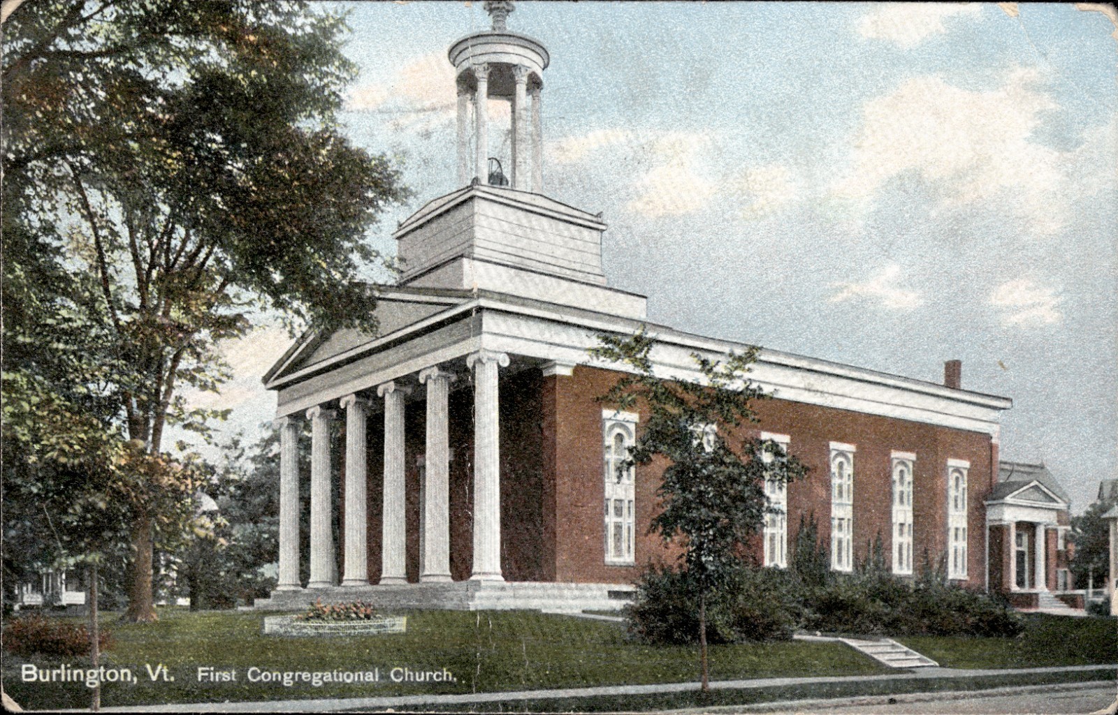 First Congregational Church Burlington Vermont 1910 Postcard