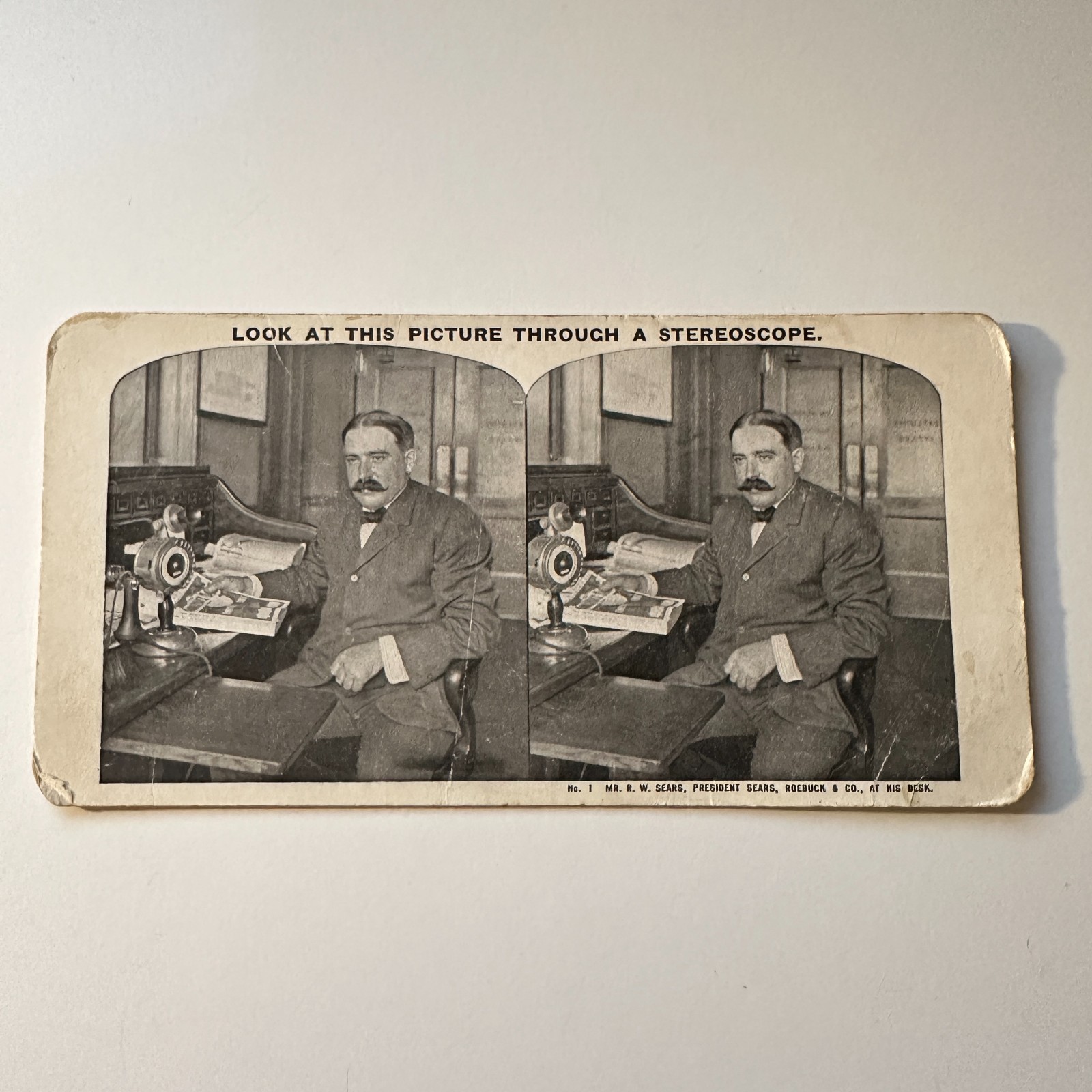 Mr. R. W. Sears President of Sears, Roebuck & Co. Antique Stereoview Card 5H6-5
