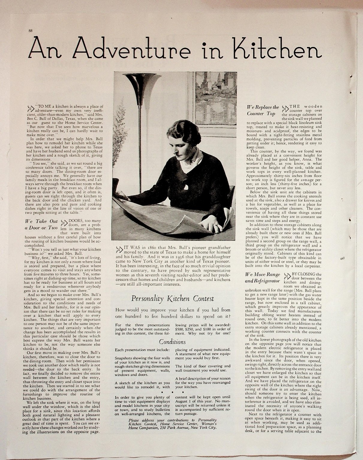 Original 1930s Woman's Home Companion Kitchen Planning Print Article Original 1930s Woman's Home Companion Kitchen Planning Print Article
