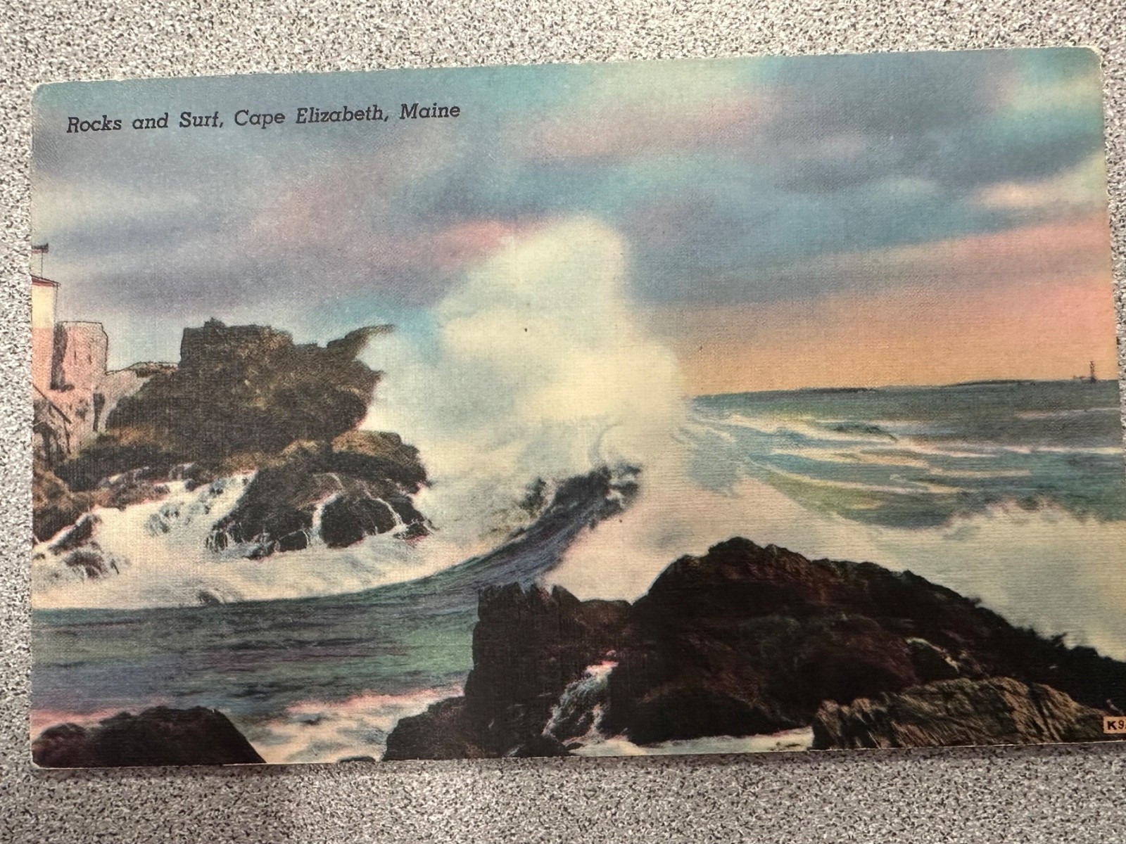 Rocks and Surf at Cape Elizabeth Maine Postcard *