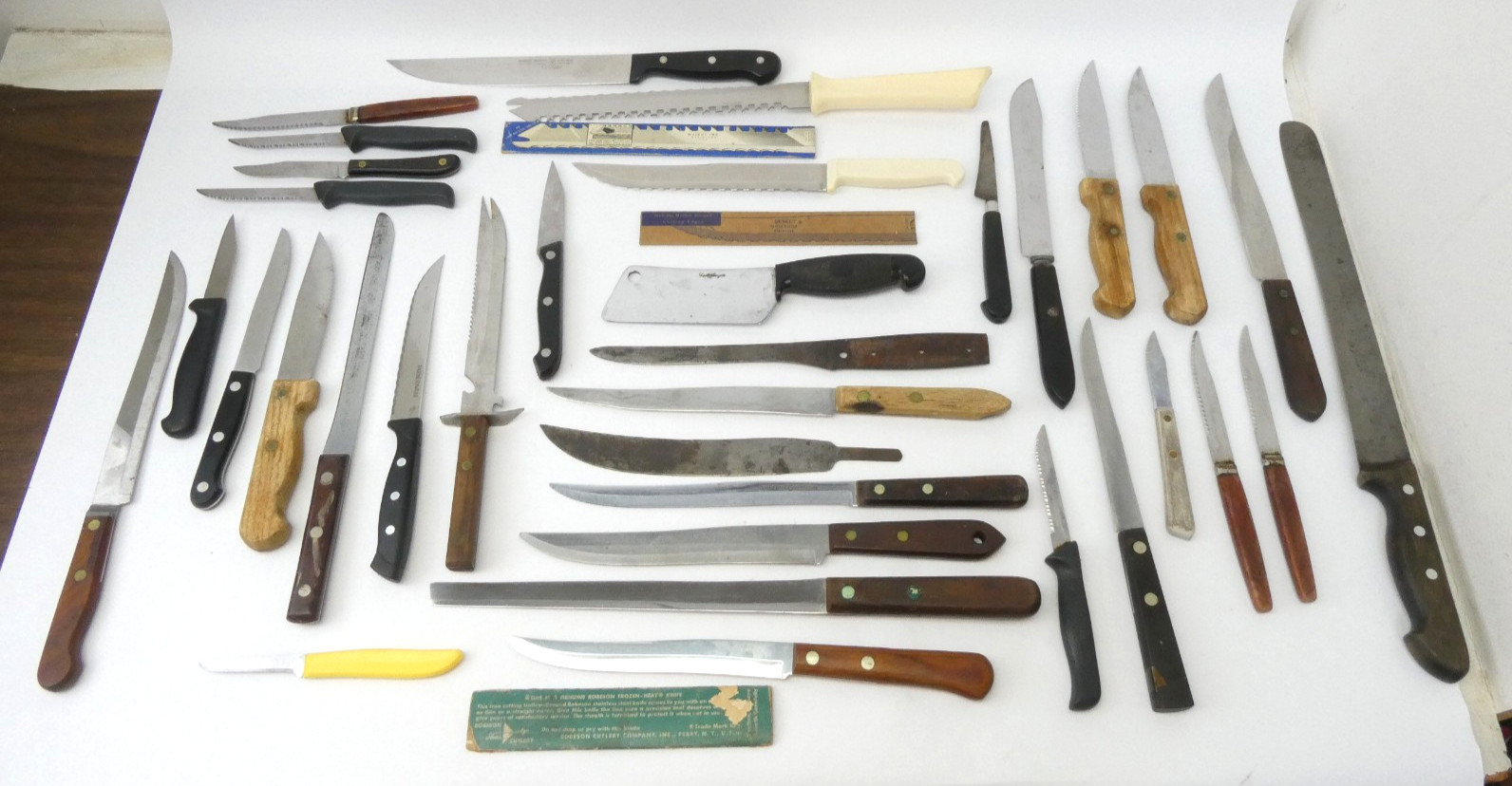 Vintage Kitchen Knife Lot Wusthof Gourmet Carving Butcher Bread Steak Knives