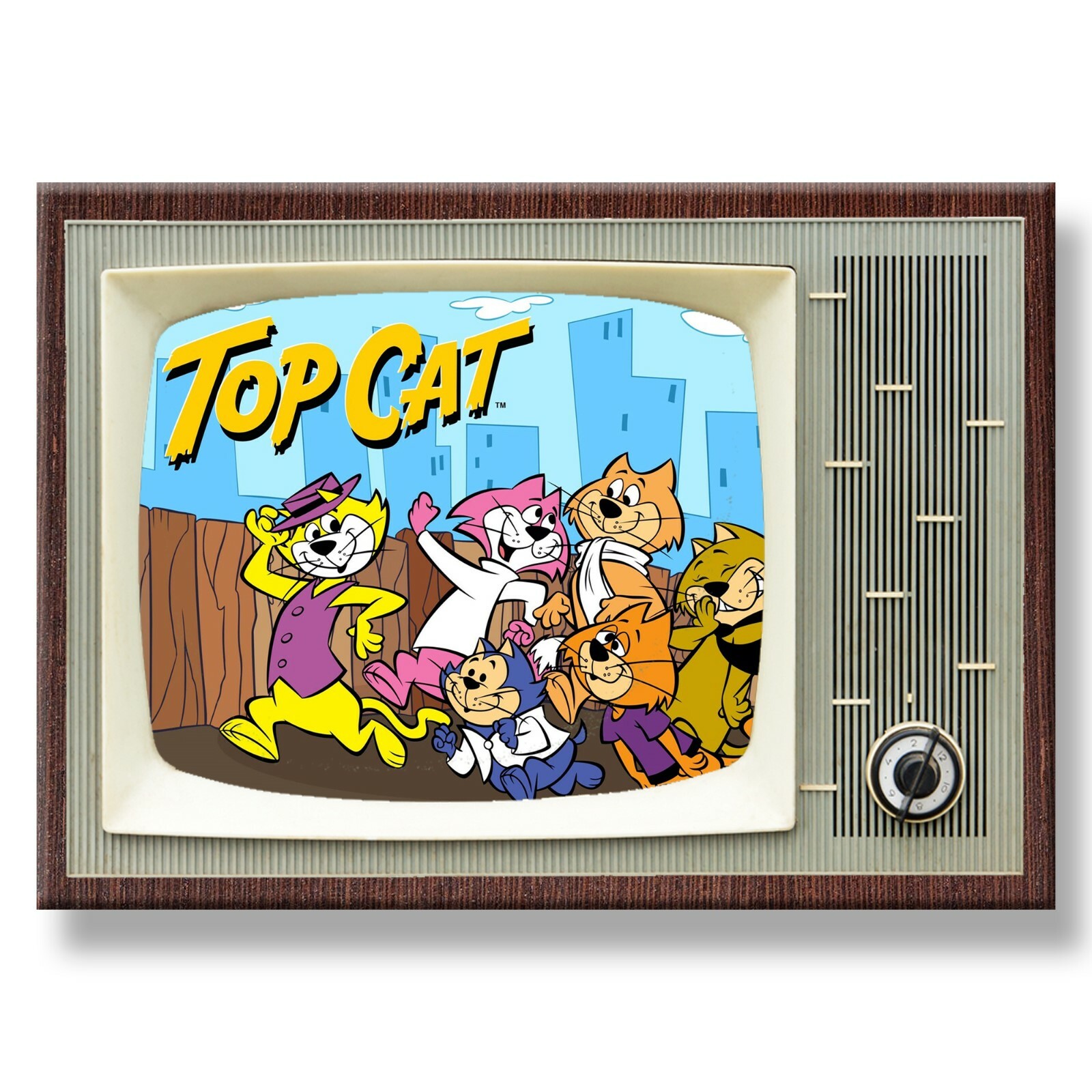 TOP CAT Classic TV 3.5 inches x 2.5 inches Steel Cased FRIDGE MAGNET