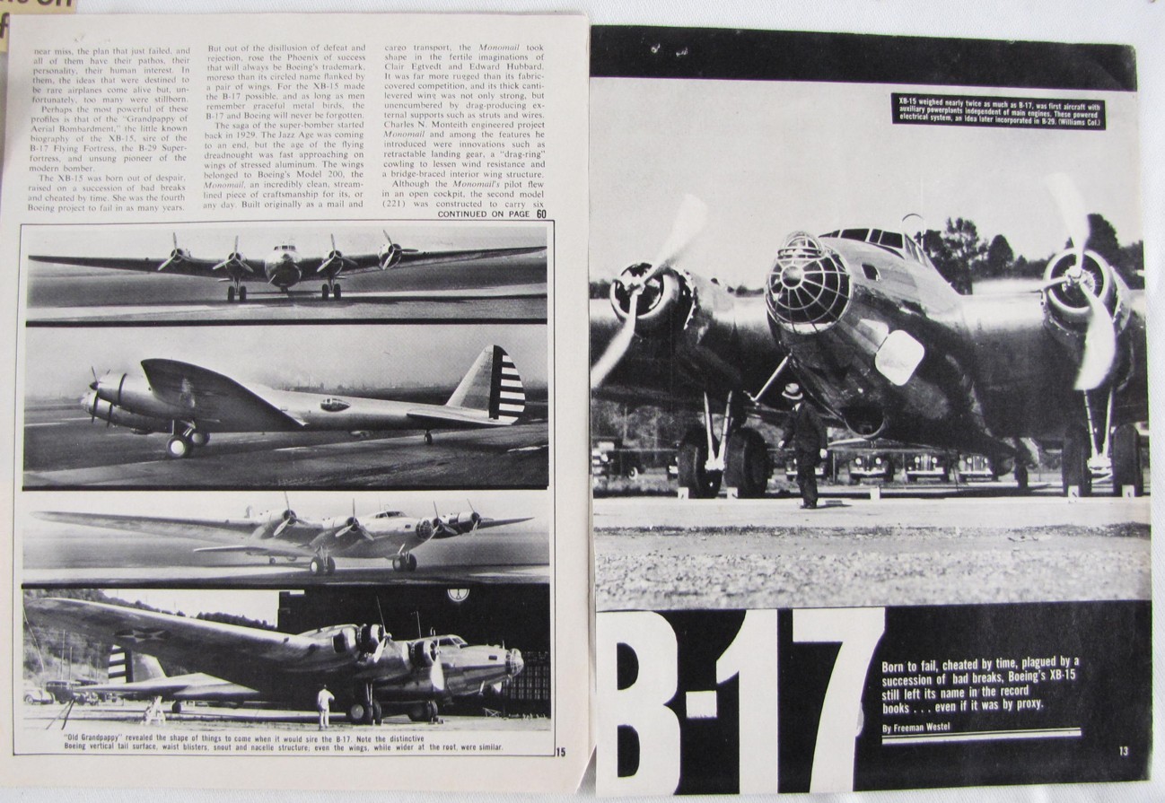 Vintage 1942-45 Army Air Corps B-17 Fortress Newspaper Clippings Lot