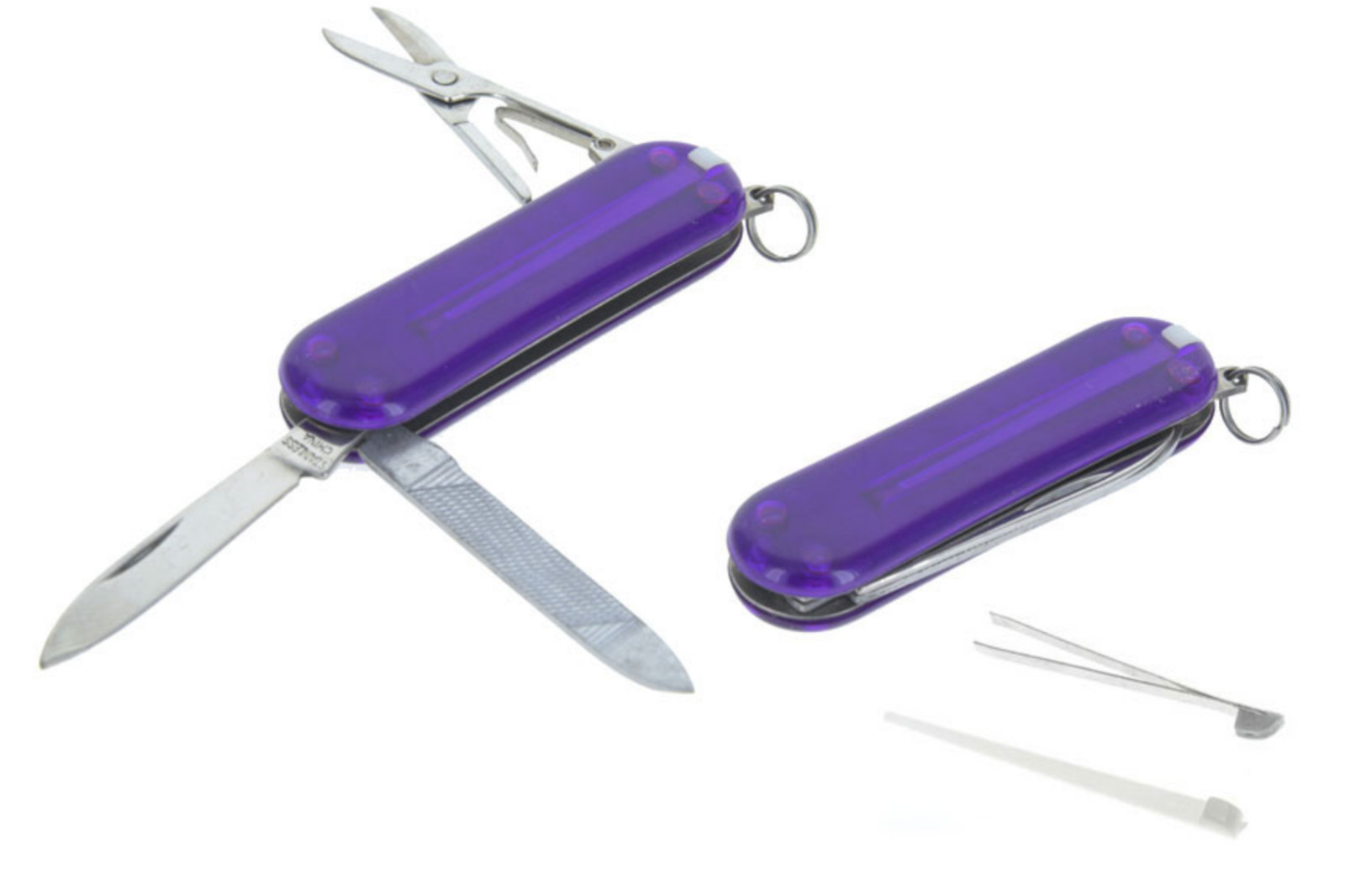 3 Blade/5 Function Purple Translucent Multi-Function Knife Purple Pocket Style