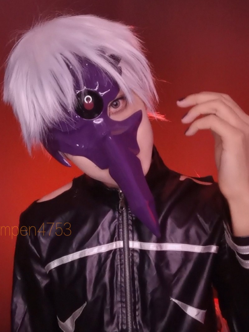 Anime Tokyo Ghoul‌ Kaneki Ken Cosplay Mask Centipede Mask One-eyed Purple
