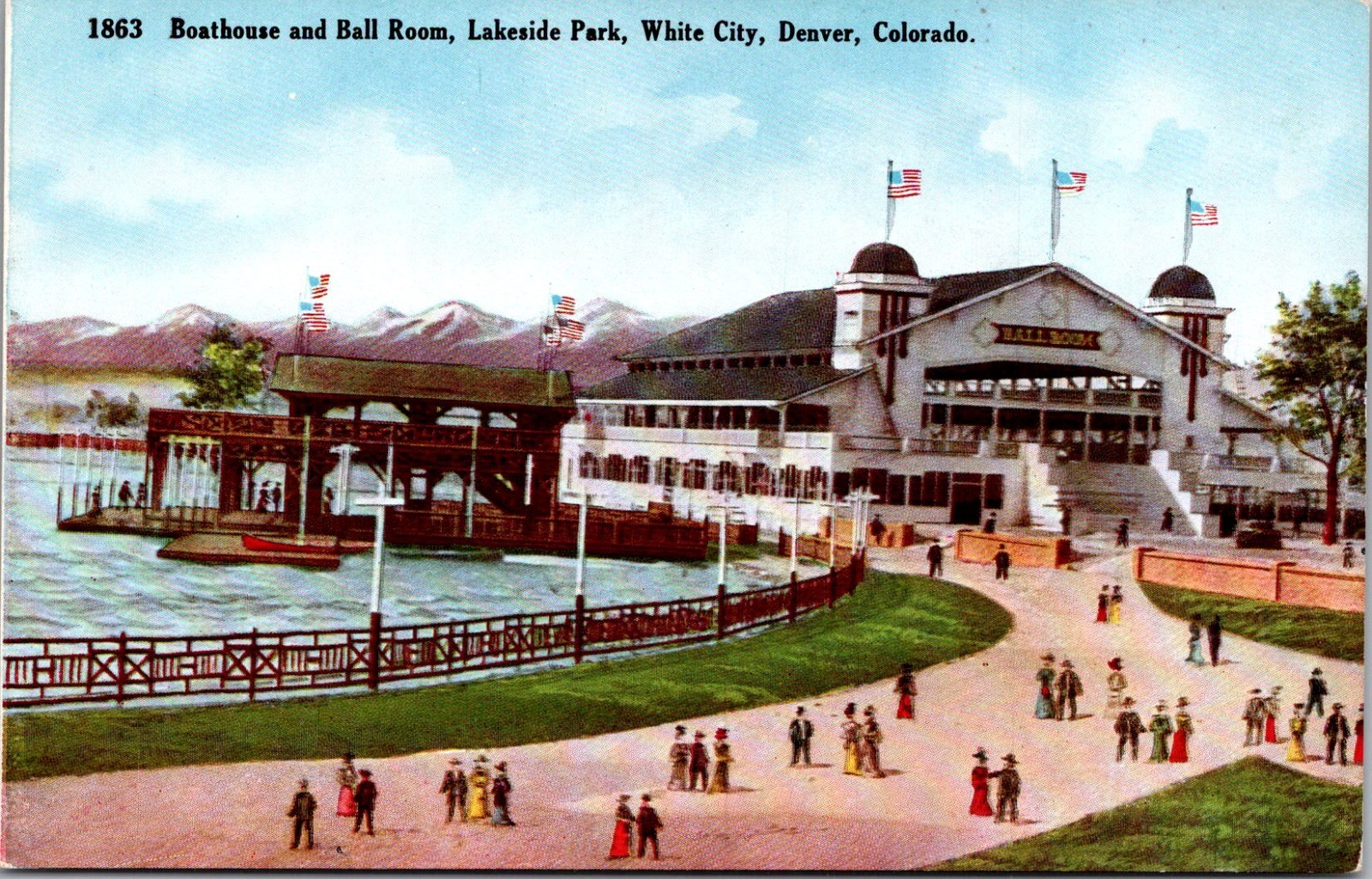 Boathouse & Ball Room Lakeside Park White City Denver CO Vintage Postcard TP15-2