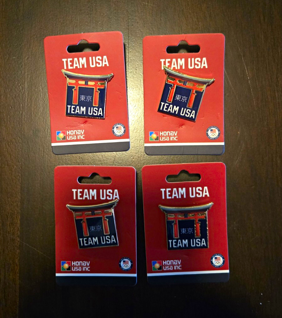 Team USA Olympics Tokyo 2020 on Cards - Lot of 4 Pinbacks Or Message For 1