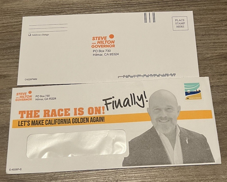 OFFICIAL POLITICAL Envelopes 2026 GOP Steve Hilton for Gov, CA