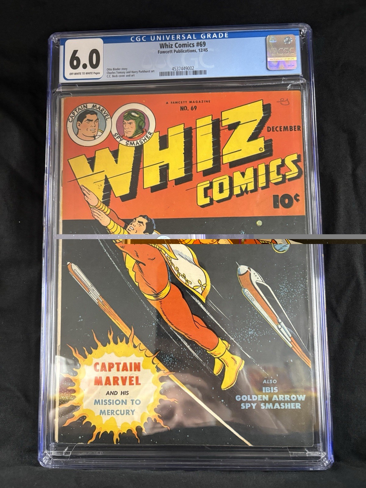 Whiz Comics #69 CGC 6.0 OW-WT Fawcett 1945 Captain Marvel MISSION TO MERCURY