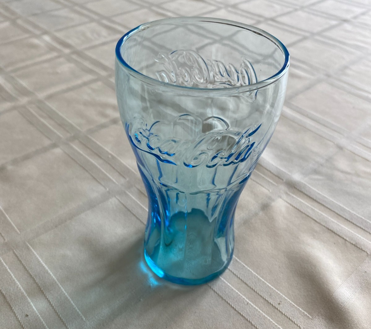 Vintage Coca Cola Glass Light Blue