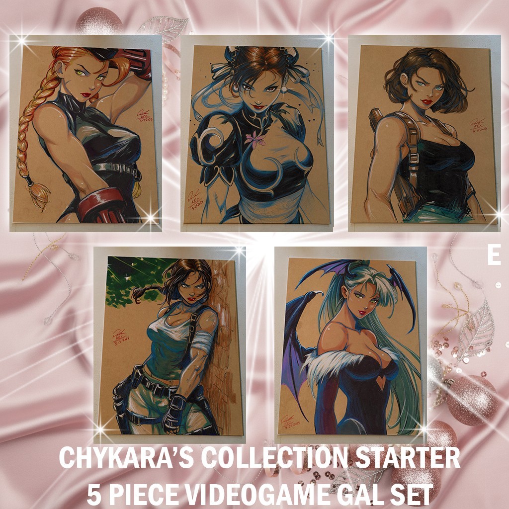 5PC SET Videogame Theme Special Artist Edition Prints 8.5x11 Signed by Keyeske