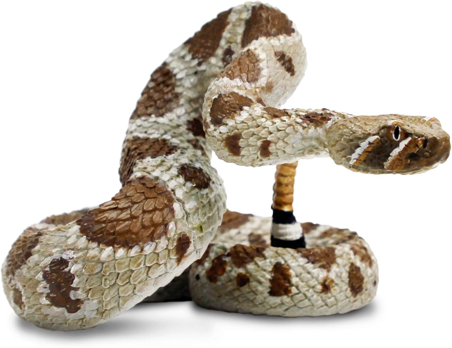 Western Diamondback Rattlesnake Figurine - Realistic 5.75