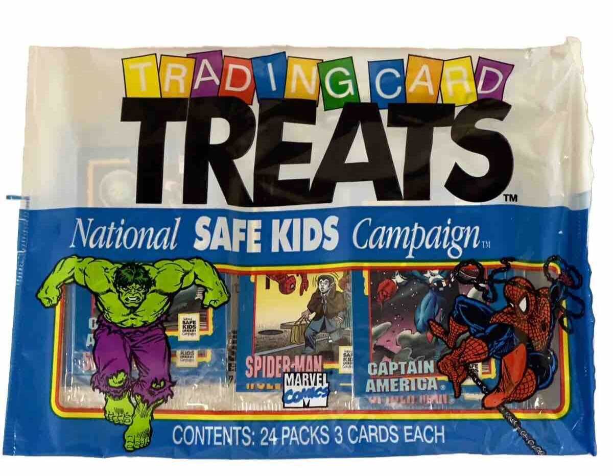 1991 RARE VTG Trading Card Treats SAFE KIDS Marvel Impel (24) 3 Card Packs NM