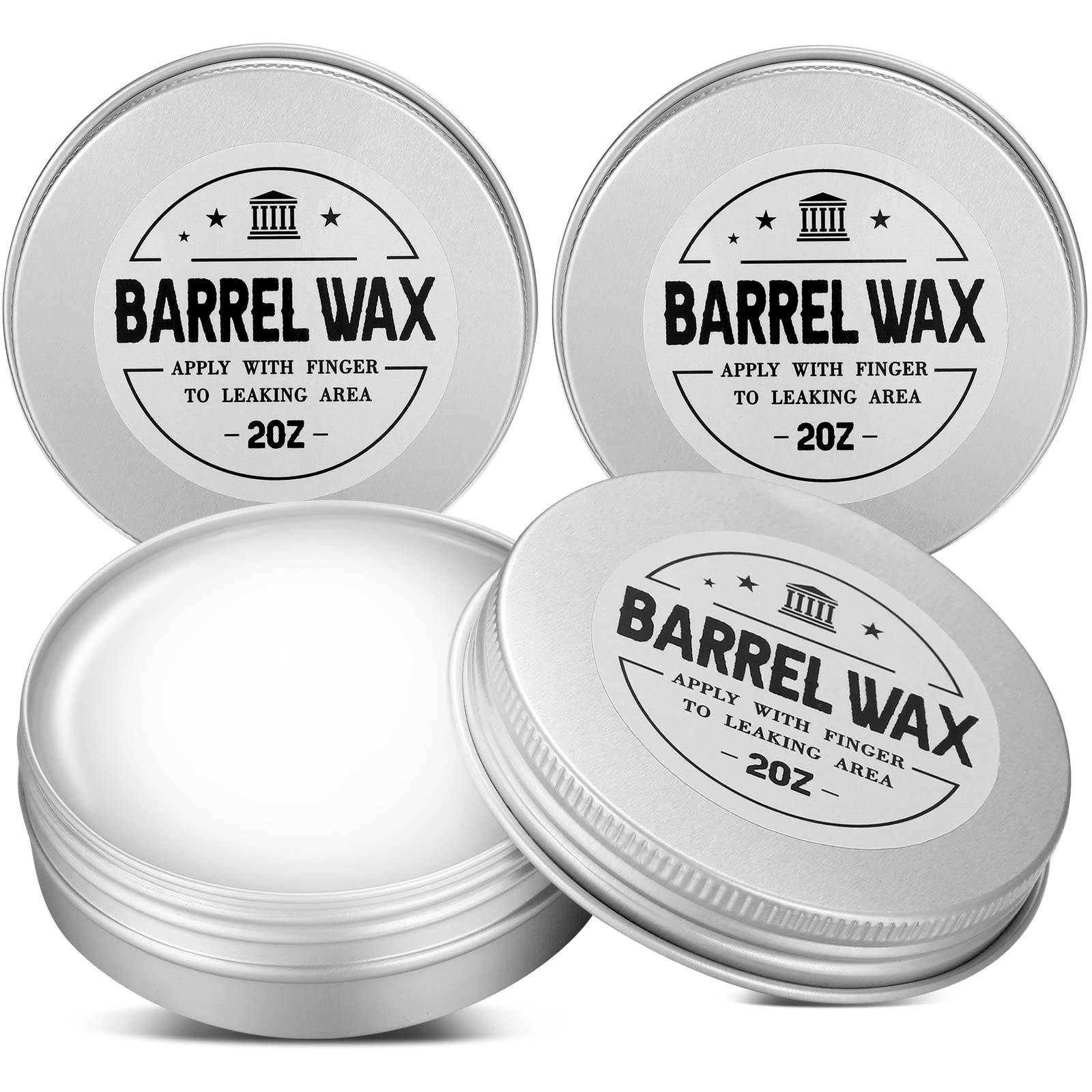 Lounsweer 3 Pcs Barrel Sealing Wax for Leaks in Wood Barrels 2 oz M, white