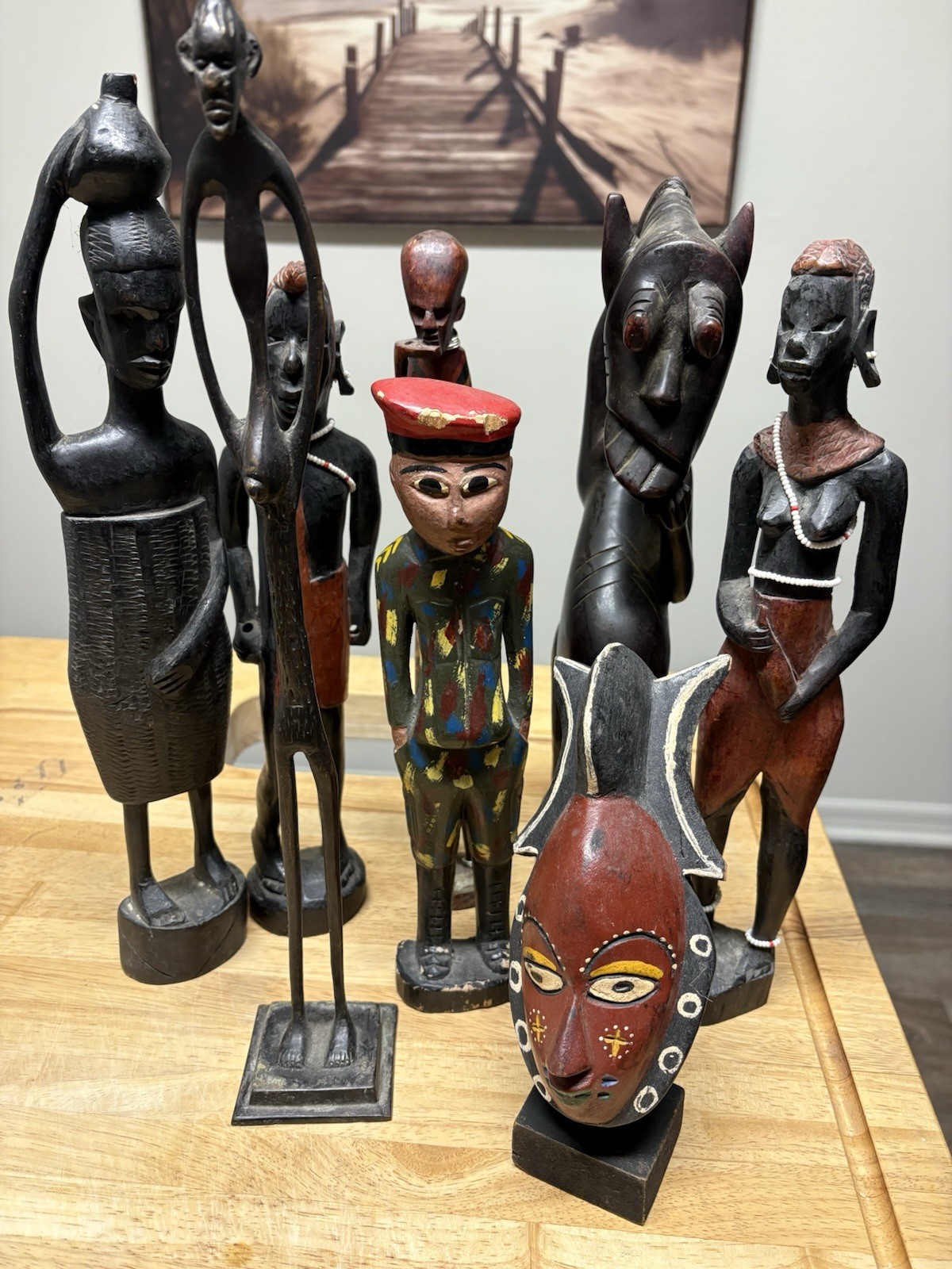 Hand Made Tribal African Art Statue Sculpture Lot
