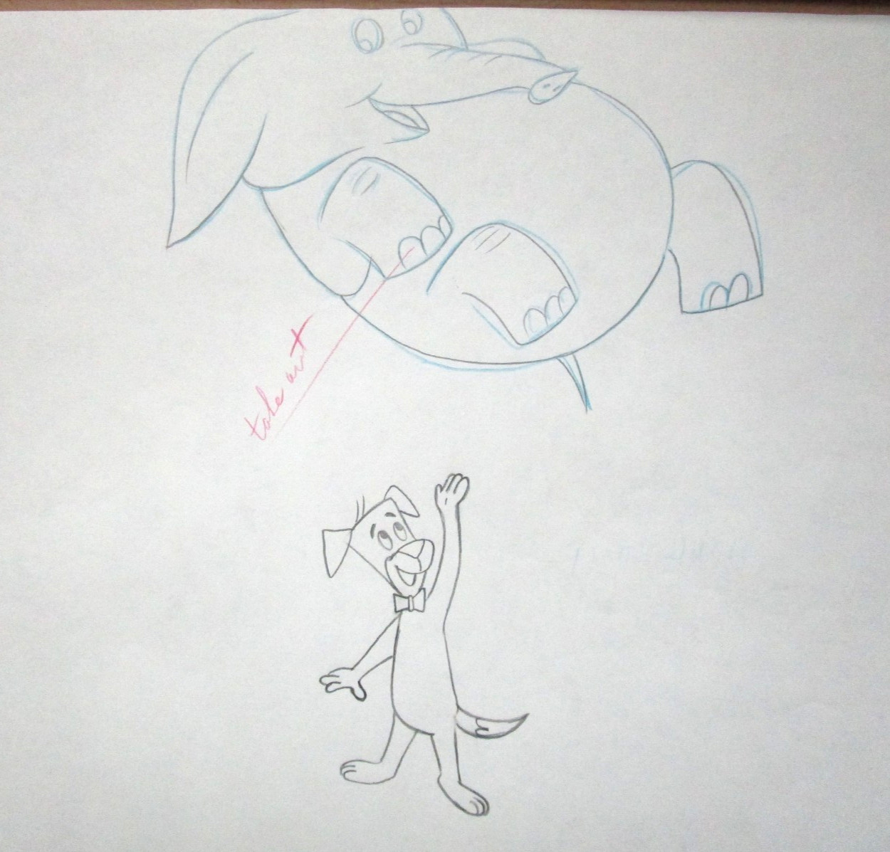 1958 HUCKLEBERRY HOUND OPENING  HANNA-BARBERA ORIGINAL PRODUCTION cel DRAWING