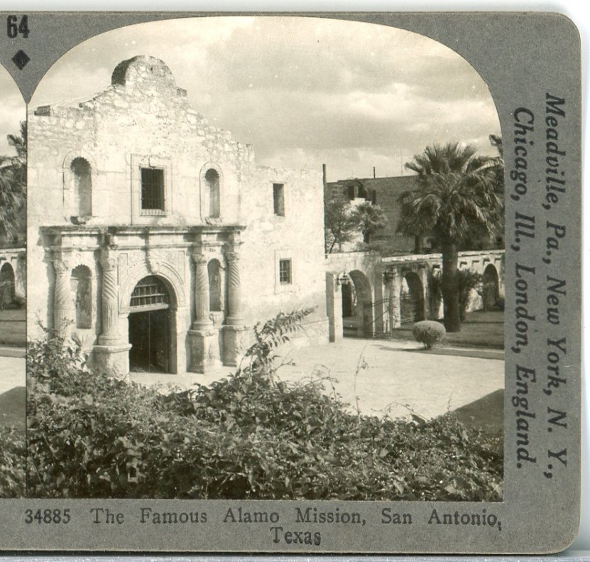 Texas, The Famous Alamo Mission, San Antonio-#64 Keystone Stereoview