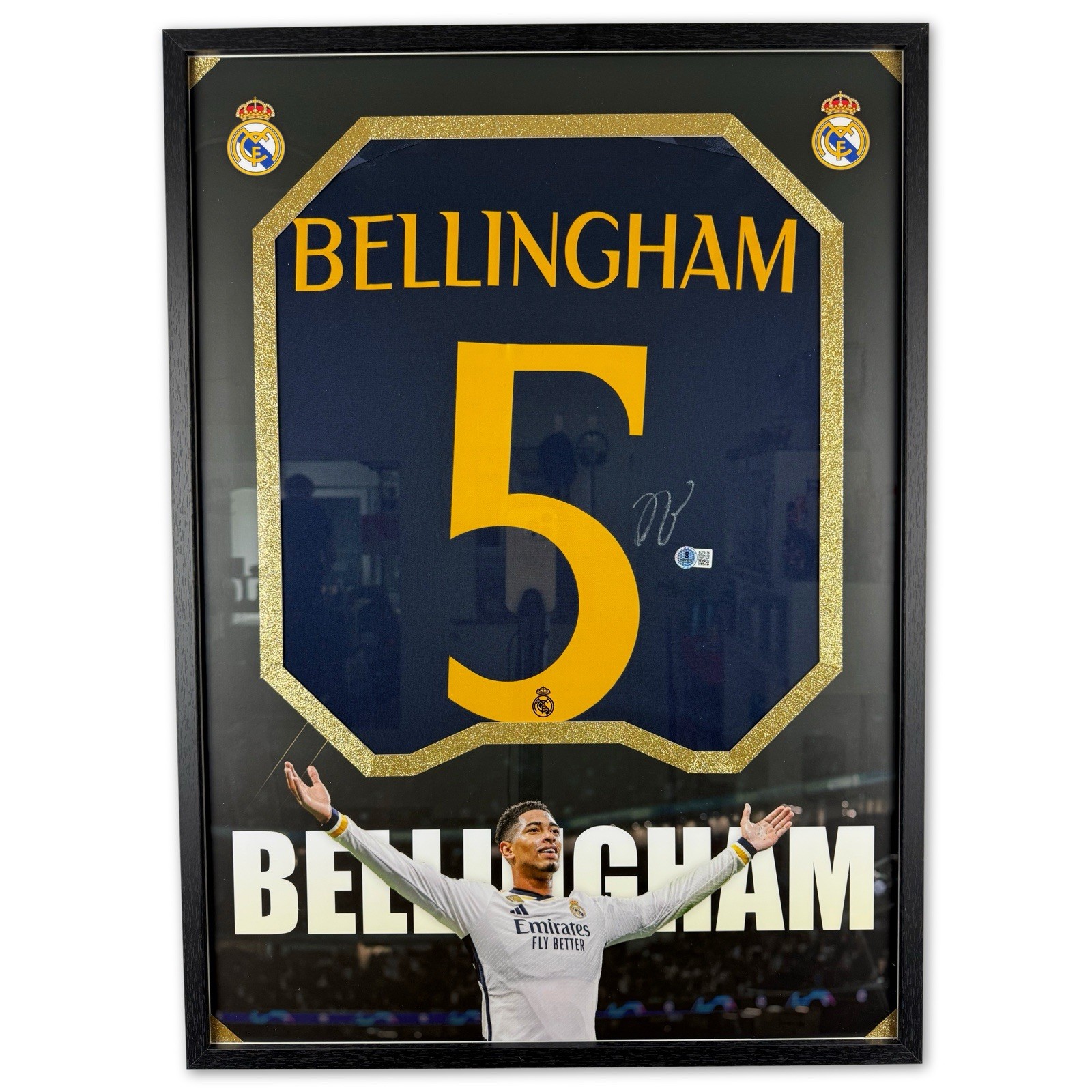 Jude Bellingham Signed & Framed Jersey - Authentic Beckett COA - Auto Real Madrid