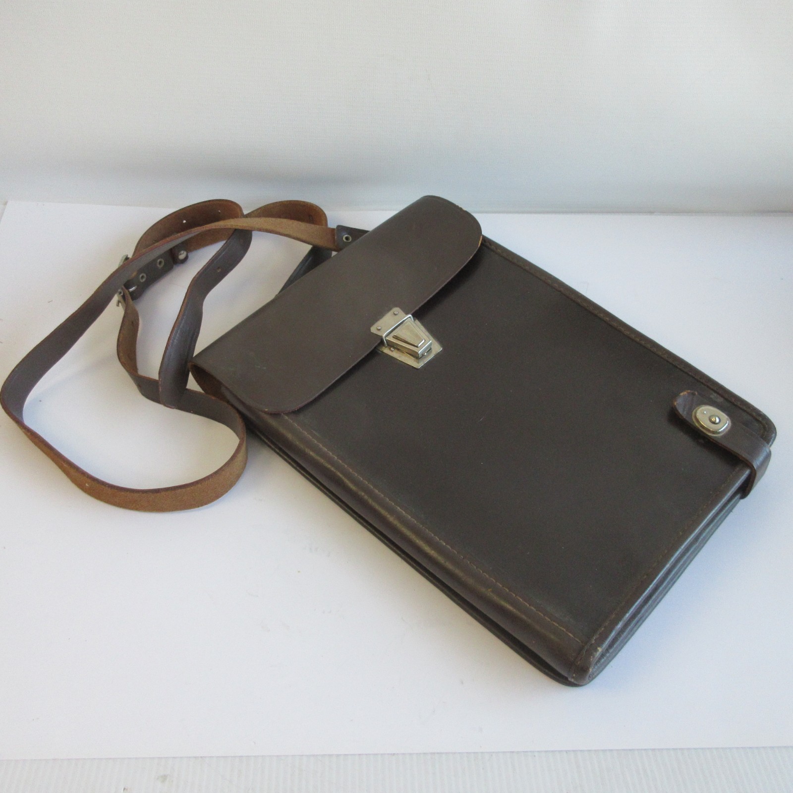 Soviet Vintage Officer Leather Map Case Tablet Bag Military Army Field Gear USSR