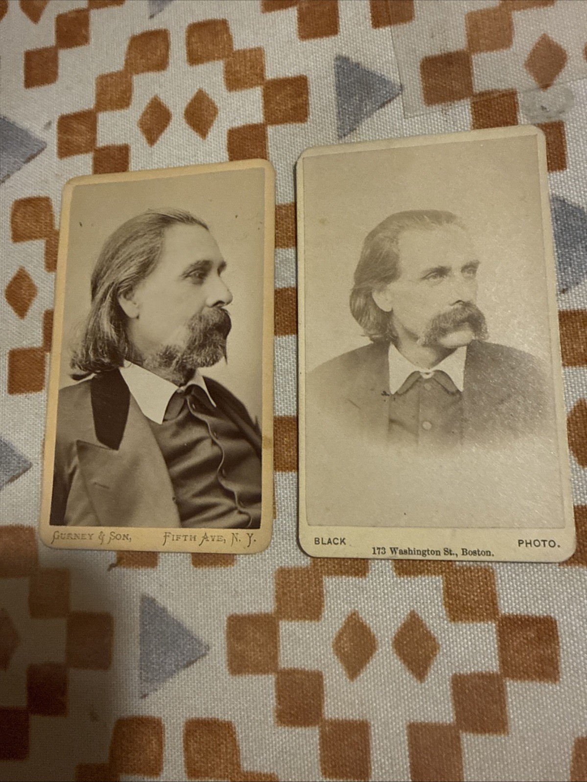 Two CDVs of Josh Billings 1800’s Humorist & Writer 1818-1885
