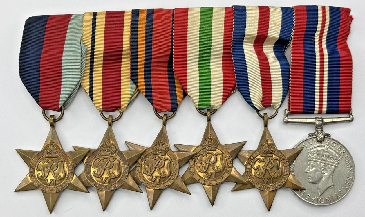 WW2 British 1939-45 Star Medal BURMA ITALY ++ Group  COLIN S REAY MERCHANT NAVY
