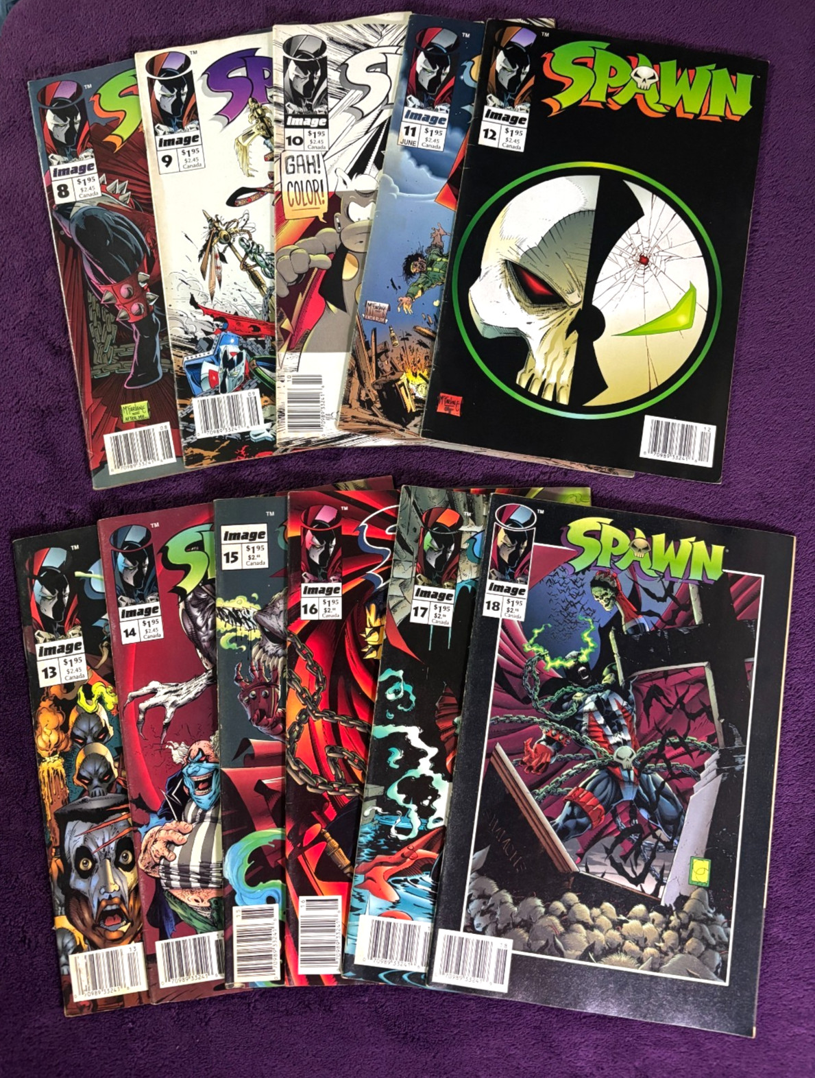 Spawn # 8 9 10 11 12 13 14 15 16 17 18 (1993 Image) Ten NEWSSTANDS Lot of 11 VF