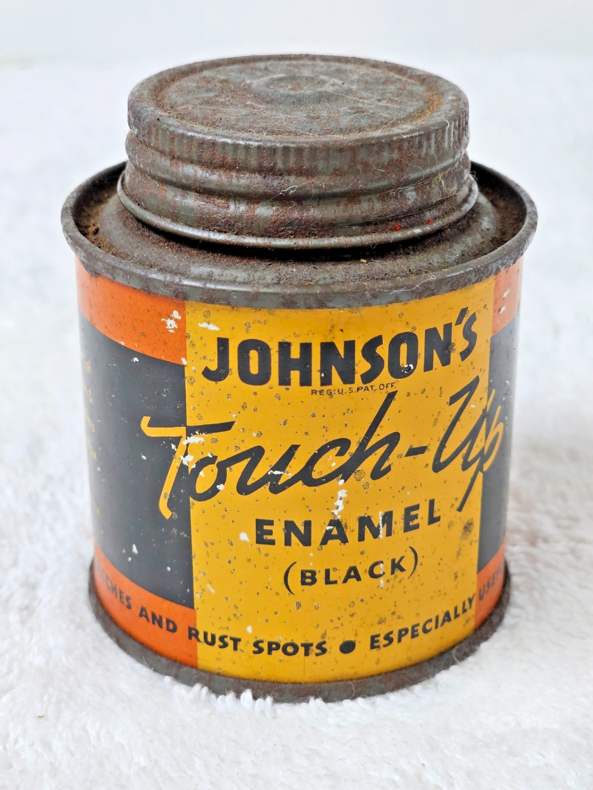 Full VTG Johnson’s Touch-Up Enamel Can (Black) 5 oz S.C. Johnson Racine WI Auto