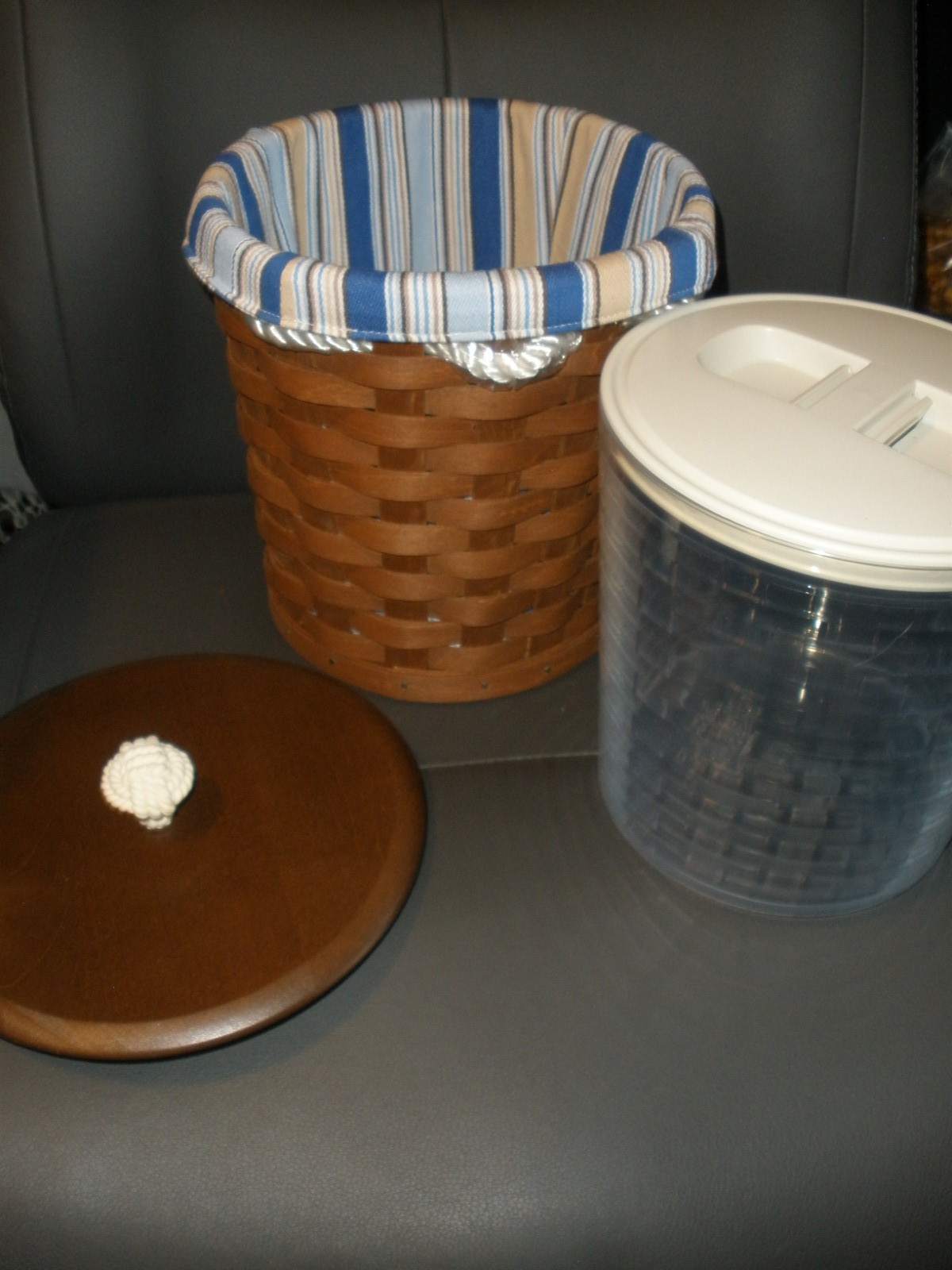 RARE Longaberger 2009 Large Pail Basket/Ice Bucket Set 8.5\