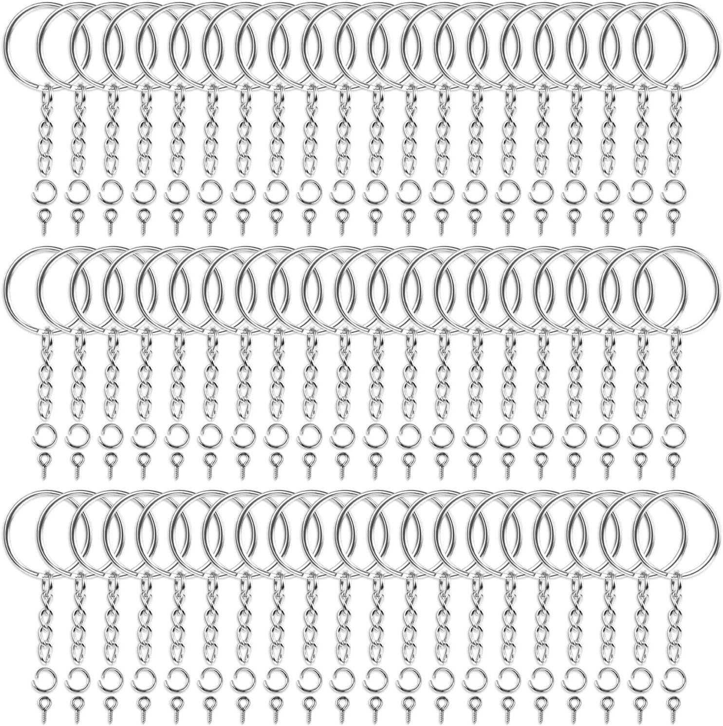 360Pcs Keychain Hardware Set Bulk Rings Chains Jump Rings Screw Eye Pins DIY 360Pcs Keychain Hardware Set Bulk Rings Chains Jump Rings Screw Eye Pins DIY