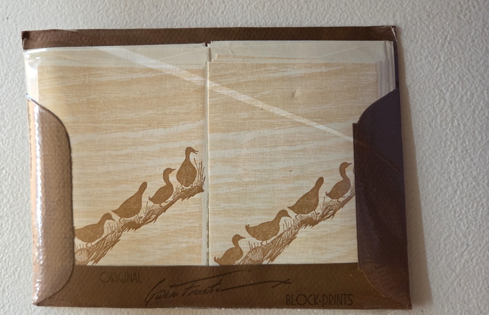 Vintage Gwen Frostic BLOCK PRINT/NoteCard Stationary SET/Ducks/New Old Stock *d Vintage Gwen Frostic BLOCK PRINT/NoteCard Stationary SET/Ducks/New Old Stock *d