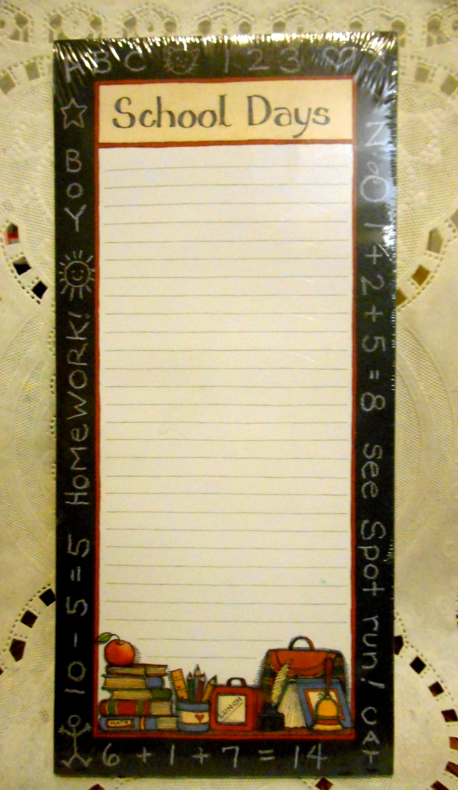 VTG SUSAN WINGET Lang Main Street Press Note Pad 60 Sheets CHALKBOARD School
