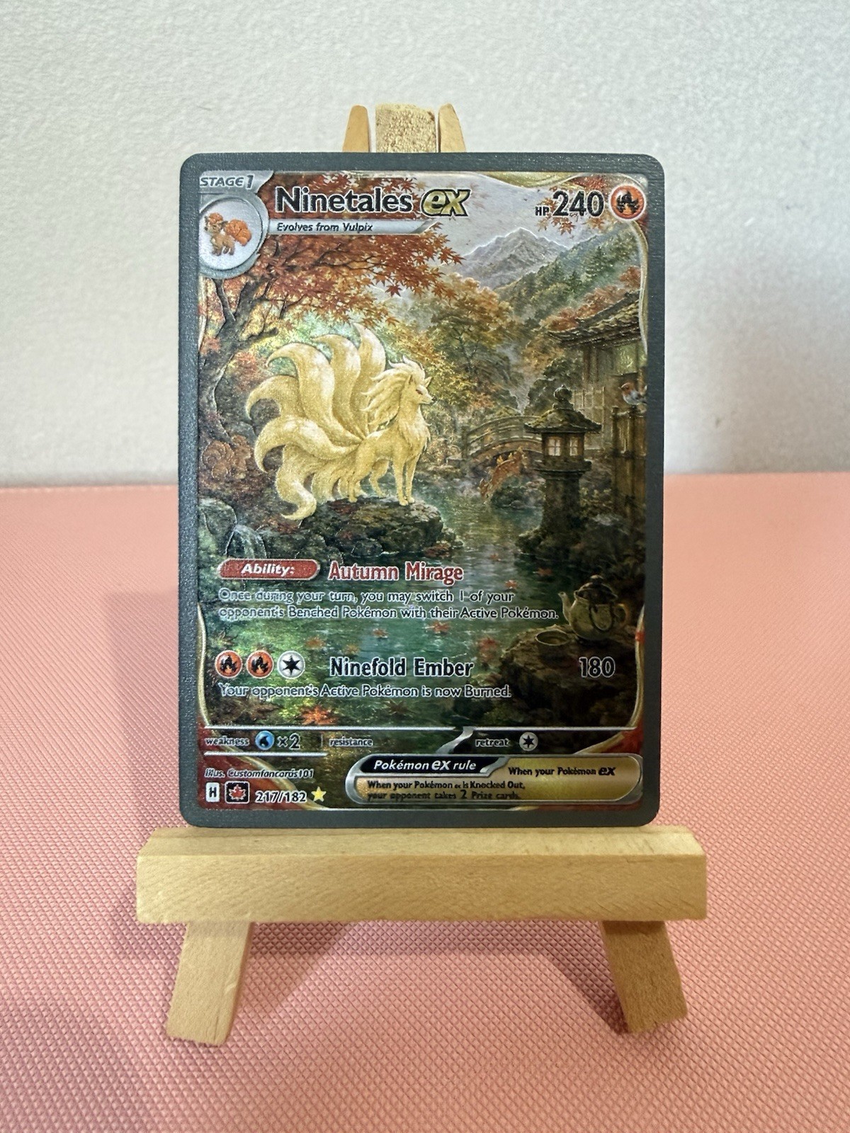 Ninetales Fall Pokemon Card DISPLAY CARD Fall With Fletchling Deerling Ninetales Fall Pokemon Card DISPLAY CARD Fall With Fletchling Deerling