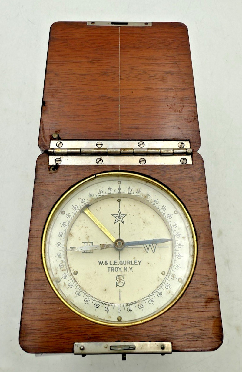 Vtg U.S. Engineer Dept W. & L. E. Gurley Troy NY Circa 1917 Compass In Wood Case Vtg U.S. Engineer Dept W. & L. E. Gurley Troy NY Circa 1917 Compass In Wood Case