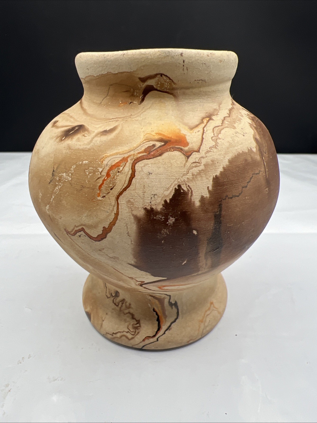 Vintage Nemadji Pottery Swirl Art Vase Marbled Clay Moose Lake Minnesota 3.25in Vintage Nemadji Pottery Swirl Art Vase Marbled Clay Moose Lake Minnesota 3.25in