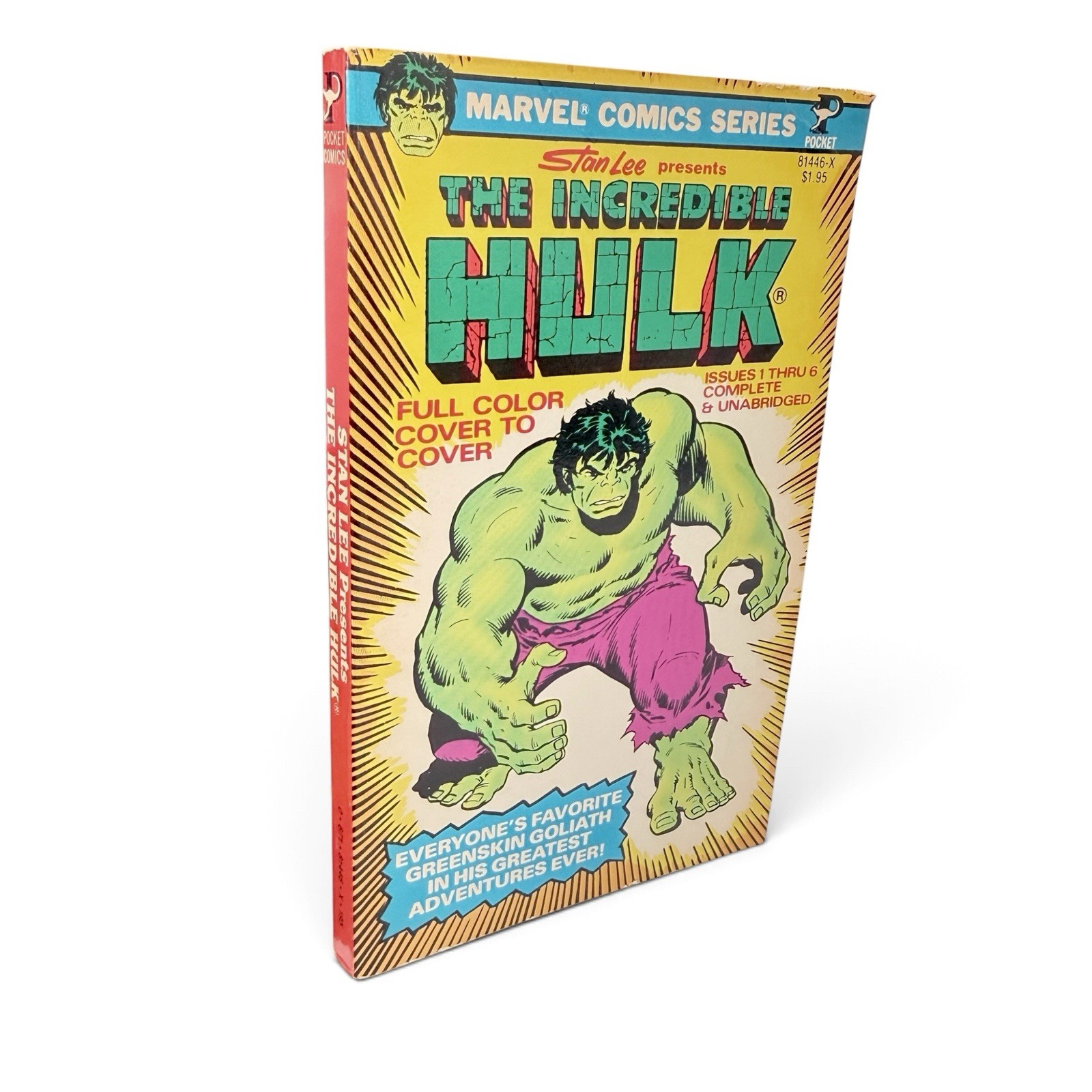 1978 Marvel Comics The Incredible Hulk Pocket Book Paperback Stan Lee Vintage