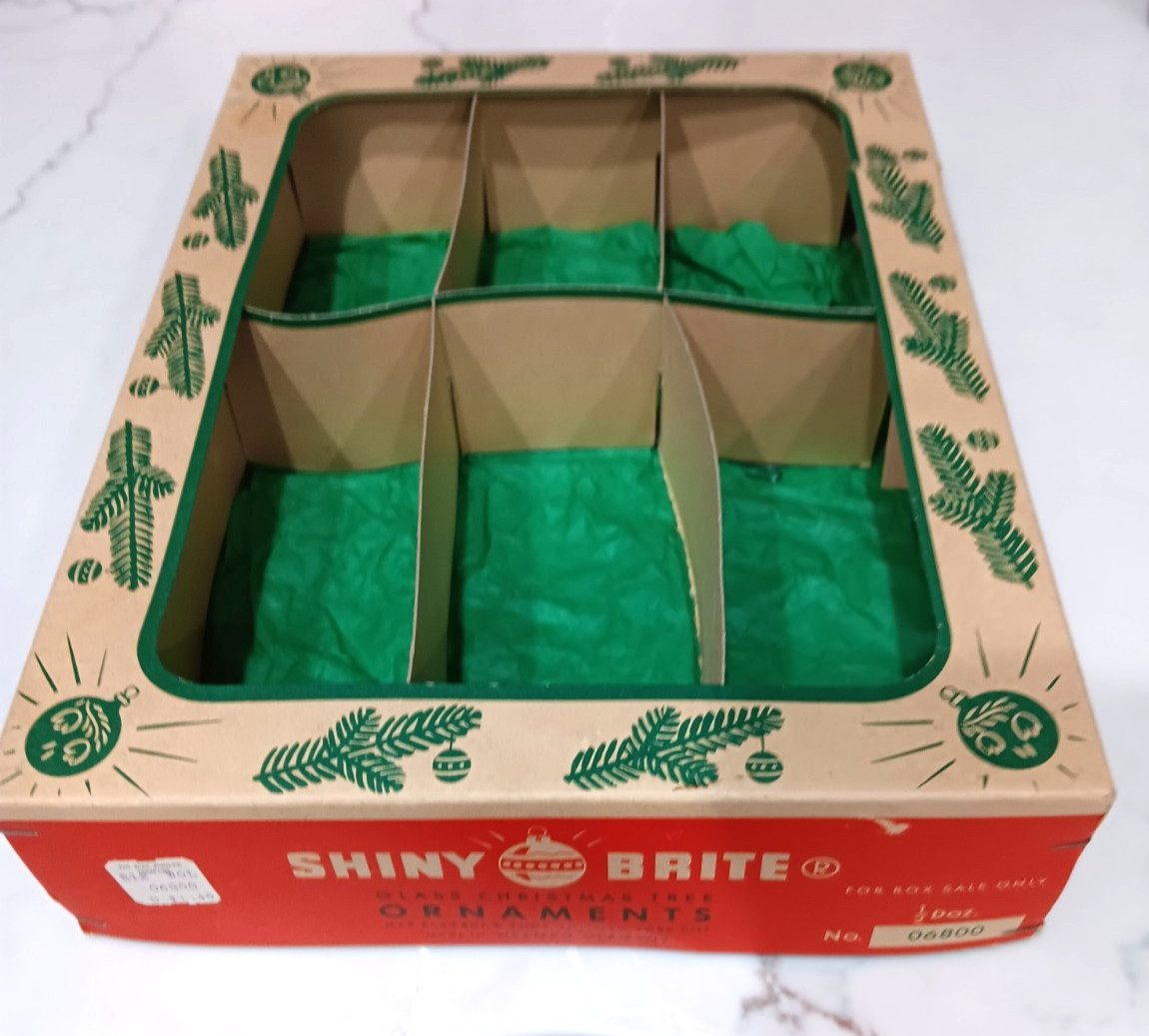 Vtg Shiny Brite 6 Ornament BOX ONLY #06800 from Rike Kumler GC