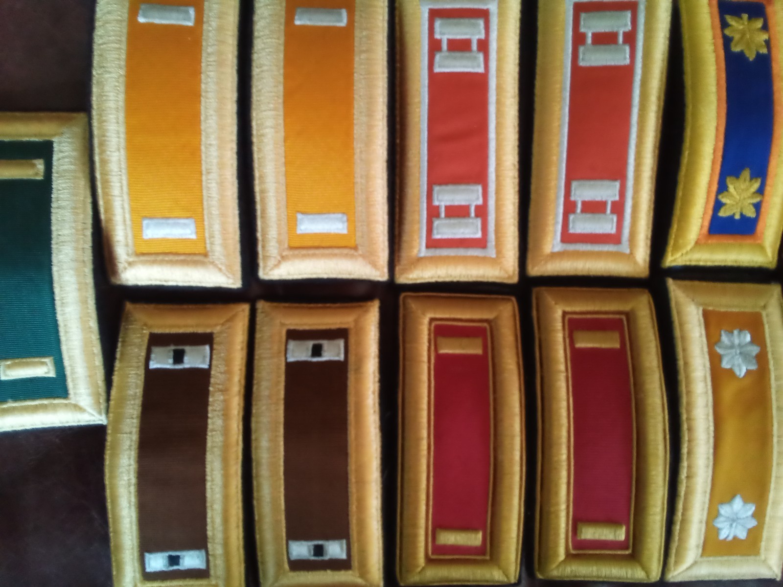 7 PAIR 14 US ARMY US OFFICER SHOULDER BOARDS STRAPS