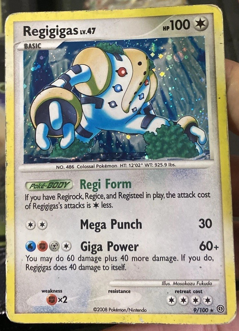 Regigigas 9/100 Holo Rare Stormfront Pokemon Card LP