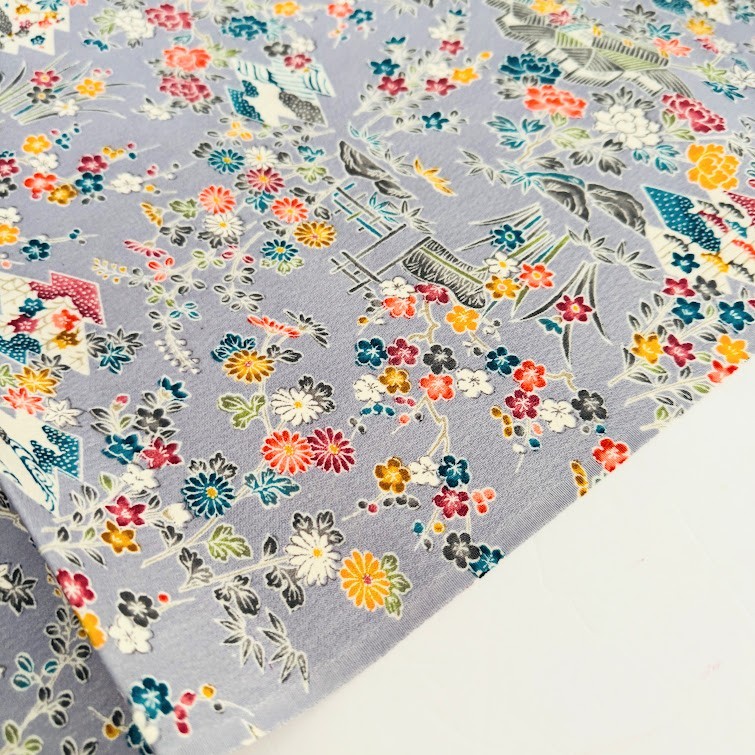 UnUsed Storybook #B 14x65 LONG Vintage Japanese Kimono Silk Fabric RX19