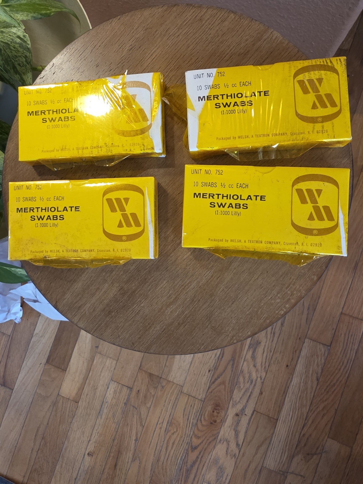 Vintage First Aid 4 boxes Merthiolate Swabs by Welsh Medical. 1960s