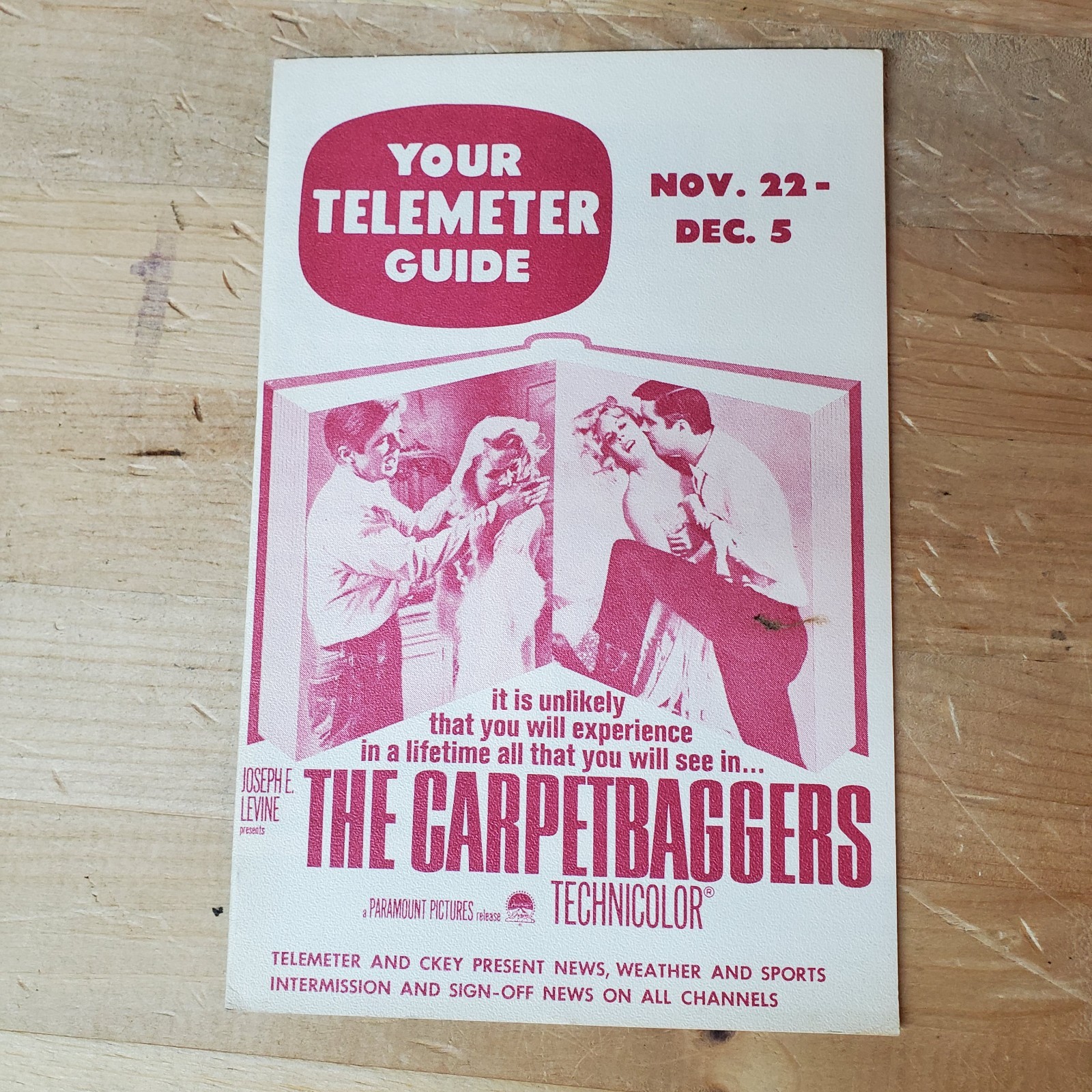 Vintage 1960s Your Telemeter Guide Booklet Early Coin Pay TV Ephemera Toronto